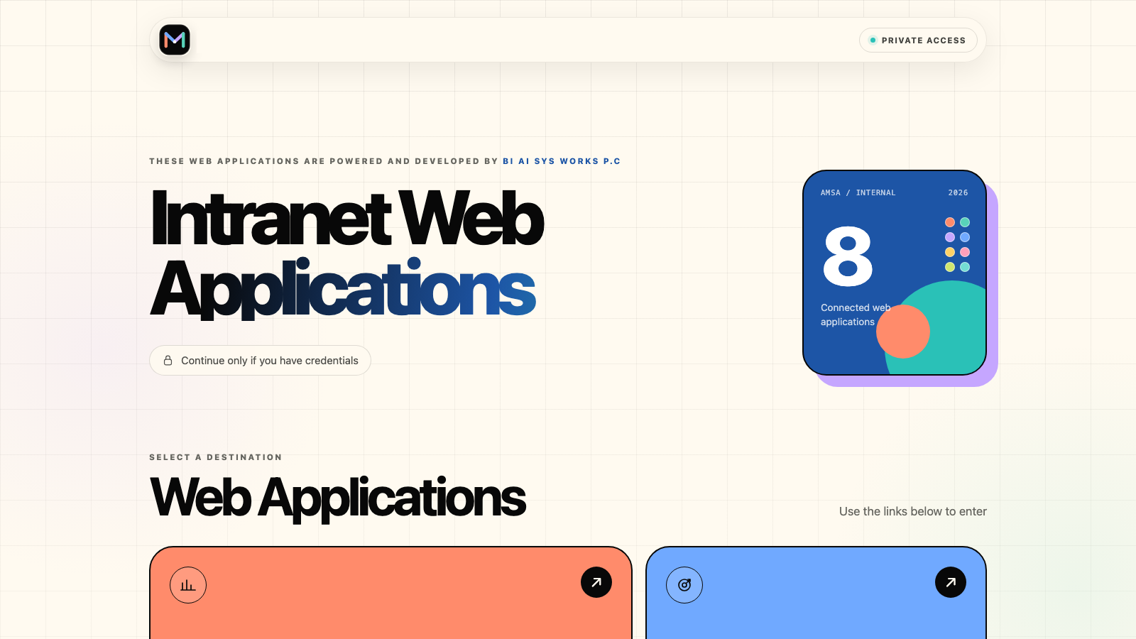 AMSA Works — Intranet Application Hub preview 1